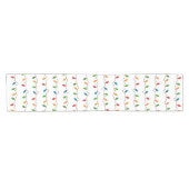 Farbenfrohe Weihnachtssaitenlichter | Rustikaler U Kurzer Tischläufer (Horizontal)