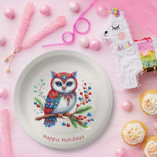 Farbenfrohe Weihnachtsschale Pappteller (Party)