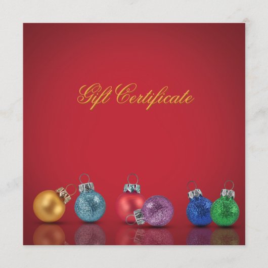 Farbenfrohe Weihnachtsschmuck - Geschenkgutschein (Vorderseite)