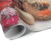 Farbenfrohe Weihnachtsschmuck Geschenkpapier (Rolleneckpunkt)