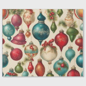 Farbenfrohe Weihnachtsschmuck Geschenkpapier (Flach)