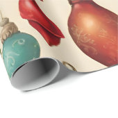 Farbenfrohe Weihnachtsschmuck Geschenkpapier (Rolleneckpunkt)