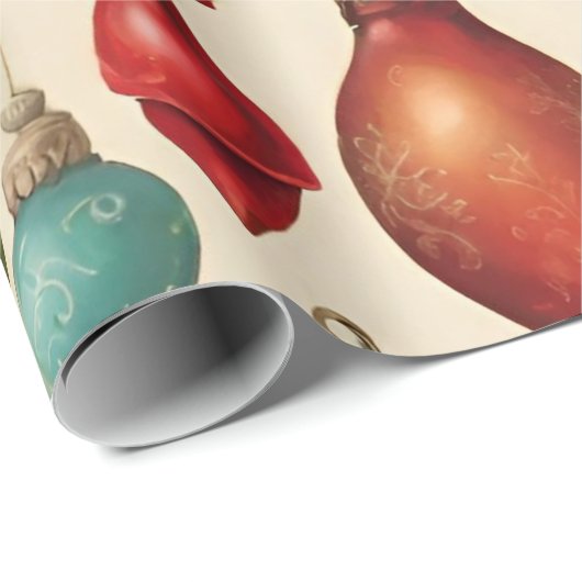 Farbenfrohe Weihnachtsschmuck Geschenkpapier (Rolleneckpunkt)