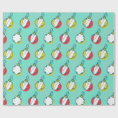 Farbenfrohe Weihnachtsschmuck Geschenkpapier (Flach)