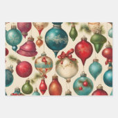 Farbenfrohe Weihnachtsschmuck Geschenkpapier Set (Vorderseite 2)