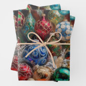 Farbenfrohe Weihnachtsschmuck Geschenkpapier Set (Beispiel)