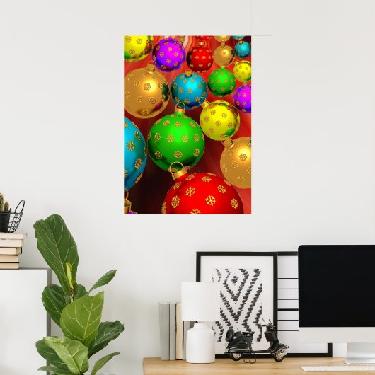 Farbenfrohe Weihnachtsschmuck Jamboree Poster (Heimbüro)