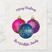 Farbenfrohe Weihnachtsschmuck - Lebensmittel und G Weinetikett (Einzelnes Label)