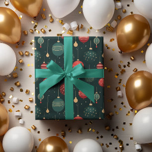 Farbenfrohe Weihnachtsschmuck Muster Geschenkpapier