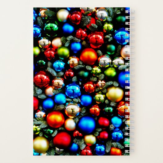 Farbenfrohe Weihnachtsschmuck Notizblock (Rückseite)