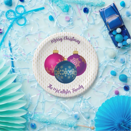 Farbenfrohe Weihnachtsschmuck Papierplatte Pappteller (Party)