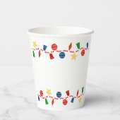 Farbenfrohe Weihnachtsschmuck Pappbecher (Rückseite)