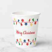 Farbenfrohe Weihnachtsschmuck Pappbecher (Vorderseite)