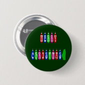 Farbenfrohe Weihnachtsschmuck Schriftart Button (Vorne & Hinten)