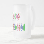 Farbenfrohe Weihnachtsschmuck Schriftart Mattglas Bierglas (VorderseiteRechts)