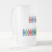 Farbenfrohe Weihnachtsschmuck Schriftart Mattglas Bierglas (Vorderseite Links)