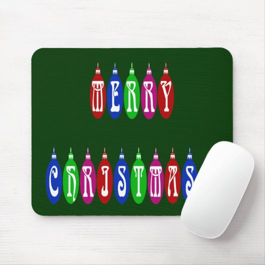 Farbenfrohe Weihnachtsschmuck Schriftart Mousepad (Mit Mouse)