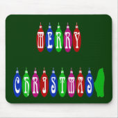 Farbenfrohe Weihnachtsschmuck Schriftart Mousepad (Vorne)