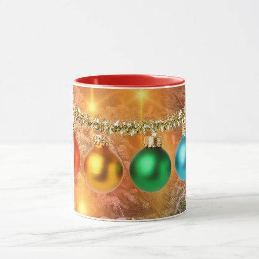 Farbenfrohe Weihnachtsschmuck Tasse (Zentrum)