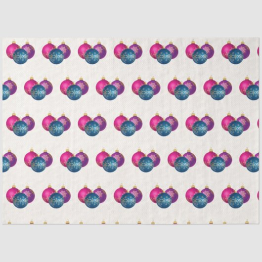 Farbenfrohe Weihnachtsschmuck Tissue Seidenpapier (Vorderseite)