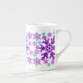 Farbenfrohe Weihnachtsschneeflocke China Porzellantasse (Rechts)