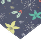 Farbenfrohe Weihnachtsschneeflocken & Blume Muster Tischdecke (Schrägansicht)
