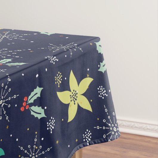 Farbenfrohe Weihnachtsschneeflocken & Blume Muster Tischdecke (Beispiel)