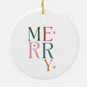 Farbenfrohe Weihnachtsschneeflocken Keramik Ornament (Hinten)