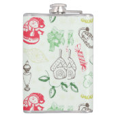 Farbenfrohe Weihnachtsschneezeit Flachmann (Rückseite)