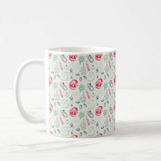 Farbenfrohe Weihnachtsschneezeit Kaffeetasse (Links)