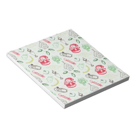 Farbenfrohe Weihnachtsschneezeit Notizblock (angewinkelt)