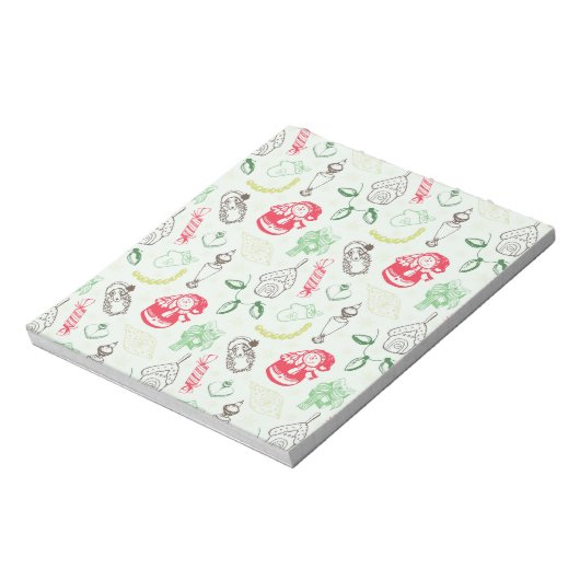 Farbenfrohe Weihnachtsschneezeit Notizblock (Rotiert)