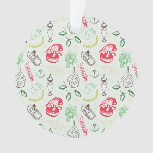 Farbenfrohe Weihnachtsschneezeit Ornament (Vorderseite)