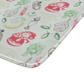 Farbenfrohe Weihnachtsschneezeit Schneidebrett (Ecke)