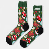 Farbenfrohe Weihnachtssocken mit Namen Socken (Linkes Detail)