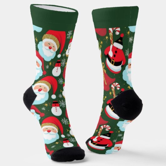 Farbenfrohe Weihnachtssocken mit Namen Socken (Gewinkelt)