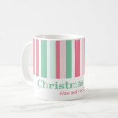 Farbenfrohe Weihnachtsstreifen Kaffeetasse (Vorderseite Links)