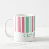 Farbenfrohe Weihnachtsstreifen Kaffeetasse (Links)