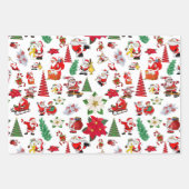 Farbenfrohe Weihnachtssymbole im Cartoon Geschenkpapier Set (Vorderseite 2)