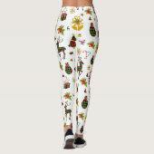 Farbenfrohe Weihnachtssymbole Leggings (Rückseite)