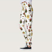 Farbenfrohe Weihnachtssymbole Leggings (Links)