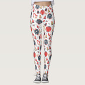 Farbenfrohe Weihnachtssymbole & Sweaters Muster Leggings (Vorderseite)