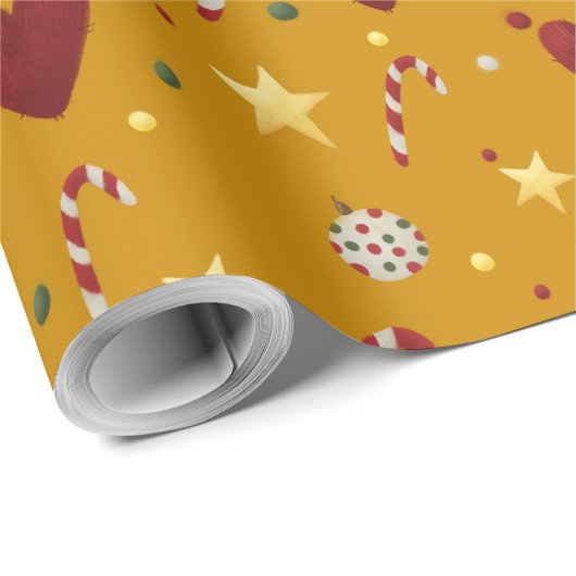 Farbenfrohe Weihnachtsthemen Geschenkpapier (Rolleneckpunkt)