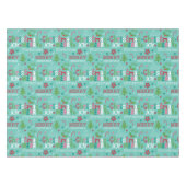 Farbenfrohe Weihnachtstypografie Moderne Blumenwel Tischdecke (Vorderseite (Horizontal))