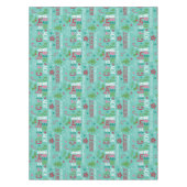 Farbenfrohe Weihnachtstypografie Moderne Blumenwel Tischdecke (Vorderseite)