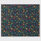 Farbenfrohe Weihnachtsverpackung Geschenkpapier (Flach)