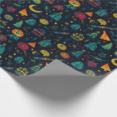 Farbenfrohe Weihnachtsverpackung Geschenkpapier (Ecke)