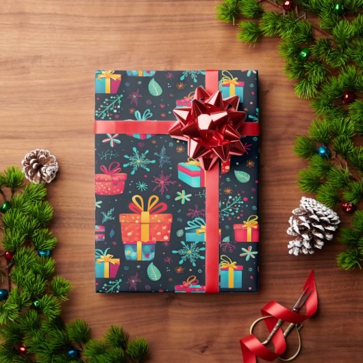 Farbenfrohe Weihnachtsverpackung Geschenkpapier (Feiertagsgeschenk)