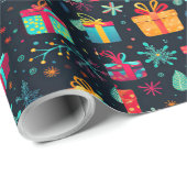 Farbenfrohe Weihnachtsverpackung Geschenkpapier (Rolleneckpunkt)