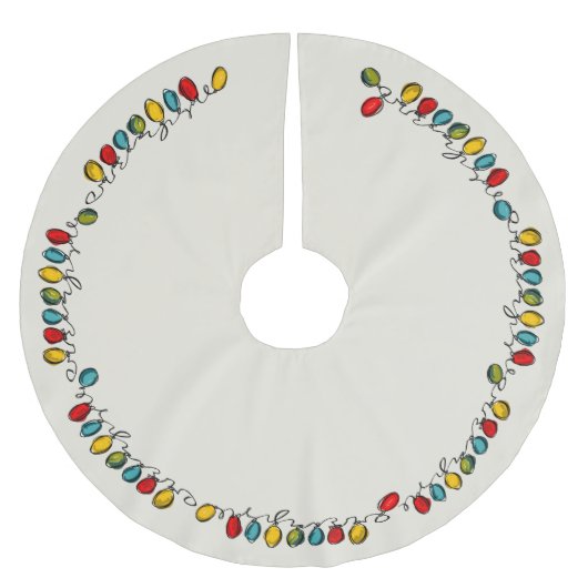 Farbenfrohe Weihnachtsweihnachtslieder Polyester Weihnachtsbaumdecke (Vorderseite)